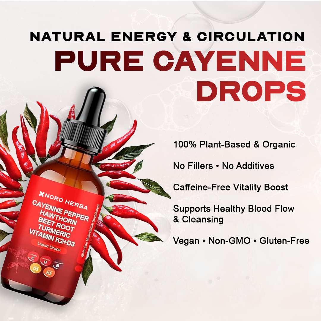 New High-Potency Liquid Drops for Energy & Warmth | NordHerba Cayenne™ Drops